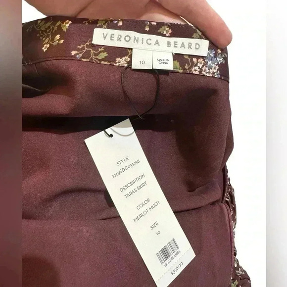 Veronica Beard 'Taras' Floral-Print Ruched Silk Mini Skirt size 10 - Picture 6 of 6